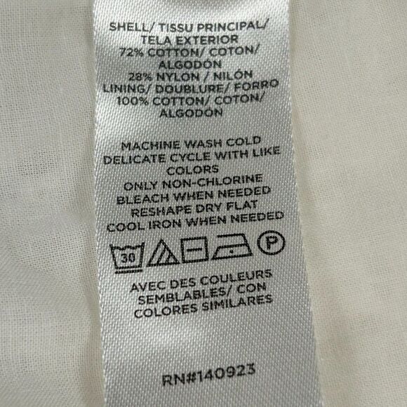 LOFT Outlet Wht Eyelet Lace Wms Dress Sz 8 Fully Lined, Sleeveless 100% Cotton - Picture 8 of 12